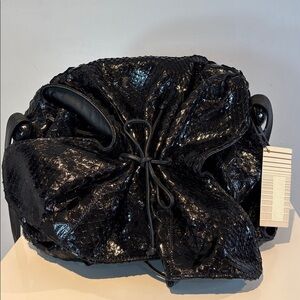 Vintage Carlos Falchi black snakeskin buffalo bag original tag included